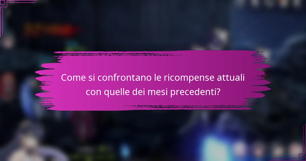 Come si confrontano le ricompense attuali con quelle dei mesi precedenti?